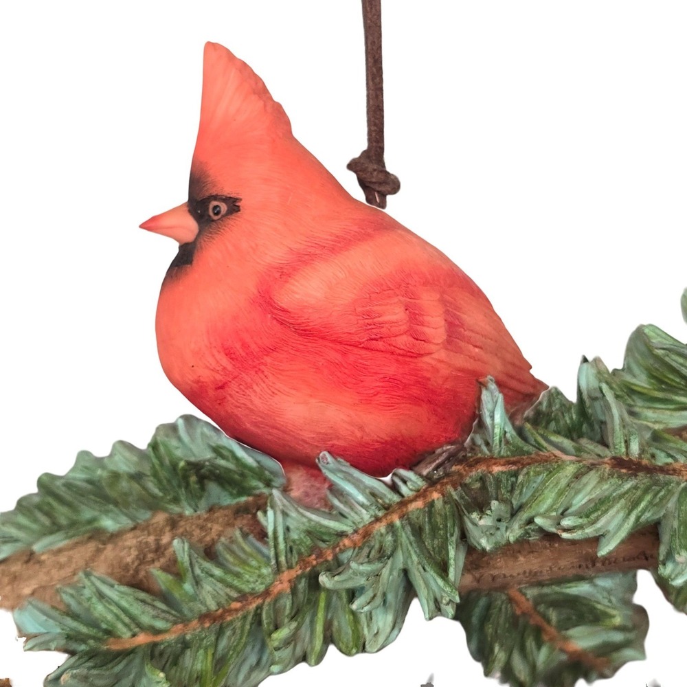 Marjolein Bastin Hallmark Cardinal Bird Pine Branch Bell Ornament Cottagecore - Picture 8 of 14